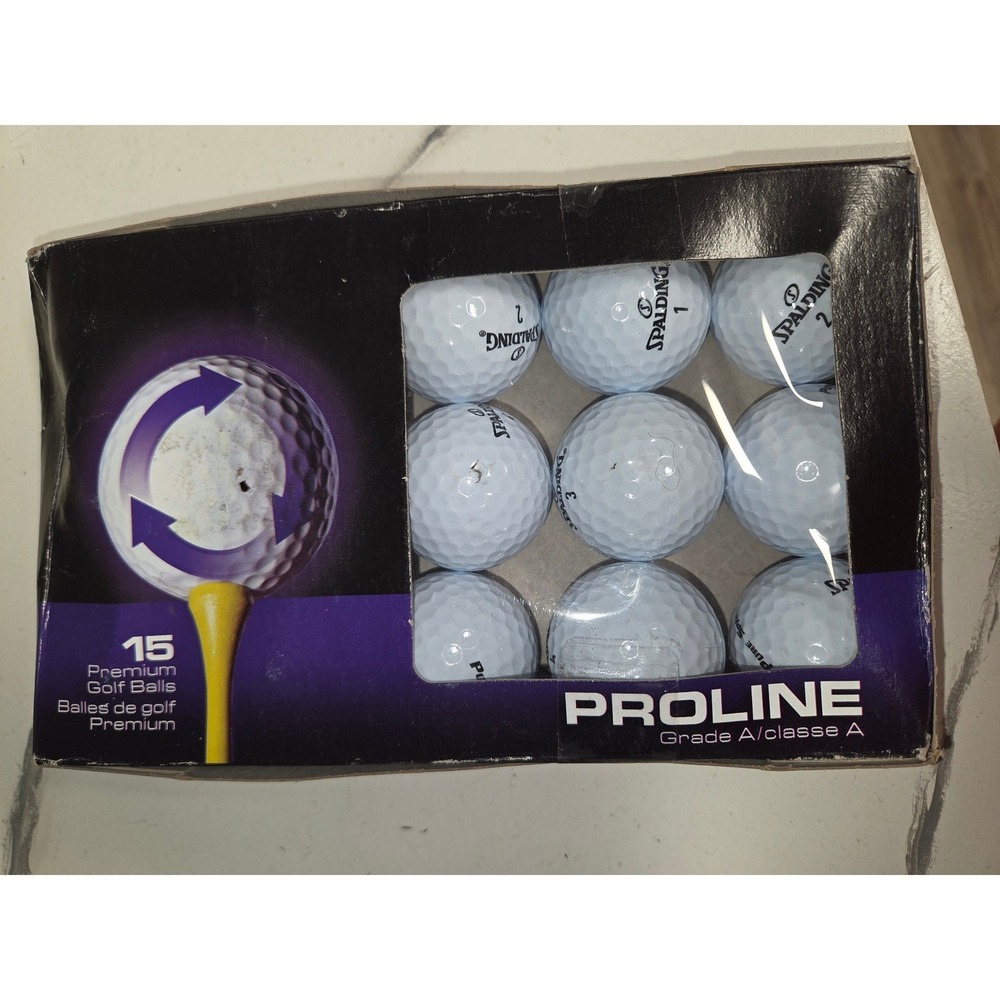 Spalding Proline Grade A Premium Golf Balls 15 Pack White New in Box